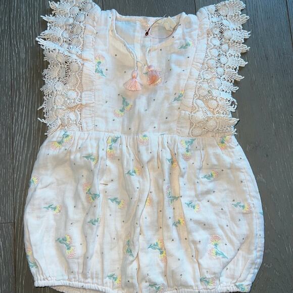 Louise Misha Baby Toddler Girls Floral Embroidered Romper Sz 24 Months - Picture 1 of 4